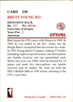 1994 JOGO #238 Brett Young Back