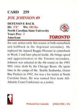 1994 JOGO #259 Joe Johnson Back