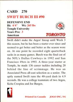 1994 JOGO #270 Swift Burch Back