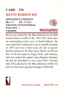 1994 JOGO #276 Kevin Robson Back