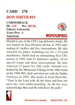 1994 JOGO #278 Donald Smith Back