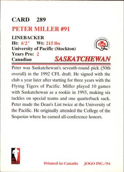 1994 JOGO #289 Peter Miller Back