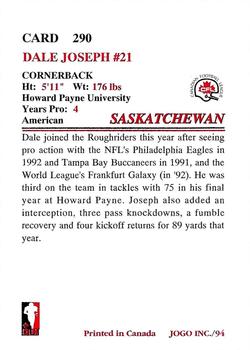 1994 JOGO #290 Dale Joseph Back