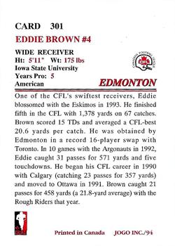 1994 JOGO #301 Eddie Brown Back