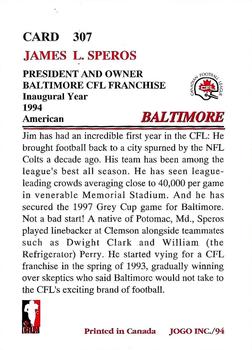 1994 JOGO #307 Jim Speros Back