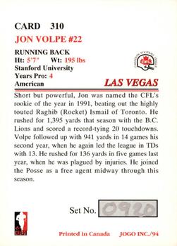 1994 JOGO #310 Jon Volpe Back