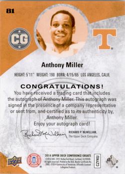 2014 Upper Deck Conference Greats - Autographs #81 Anthony Miller Back