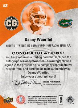 2014 Upper Deck Conference Greats - Autographs #12 Danny Wuerffel Back