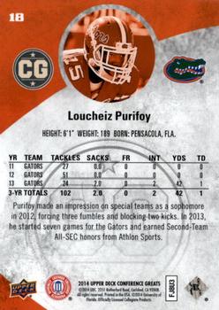 2014 Upper Deck Conference Greats - Copper #18 Loucheiz Purifoy Back
