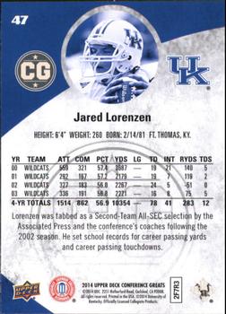 2014 Upper Deck Conference Greats - Copper #47 Jared Lorenzen Back