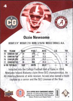 2014 Upper Deck Conference Greats - Pewter #4 Ozzie Newsome Back