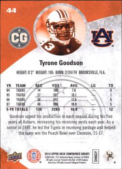 2014 Upper Deck Conference Greats - Pewter #44 Tyrone Goodson Back