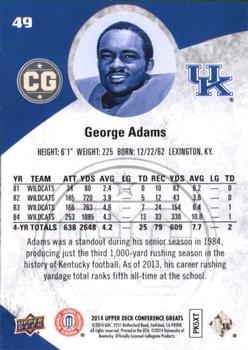 2014 Upper Deck Conference Greats - Pewter #49 George Adams Back