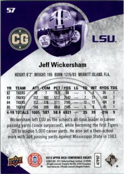 2014 Upper Deck Conference Greats - Pewter #57 Jeff Wickersham Back