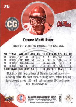 2014 Upper Deck Conference Greats - Pewter #76 Deuce McAllister Back