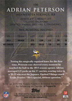 2014 Topps Valor - Retail #100 Adrian Peterson Back