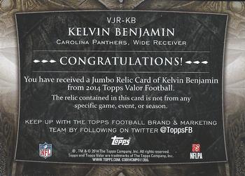 2014 Topps Valor - Jumbo Relics Strength #VJR-KB Kelvin Benjamin Back