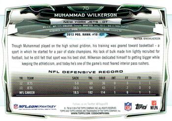 2014 Topps Chrome - Xfractors #70 Muhammad Wilkerson Back