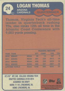 2014 Topps Chrome - 1985 Topps #24 Logan Thomas Back