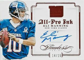 2014 Panini Flawless - All Pro Ink Ruby #5 Eli Manning Front