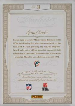 2014 Panini Flawless - Greats Dual Patch Autographs Gold #38 Larry Csonka Back