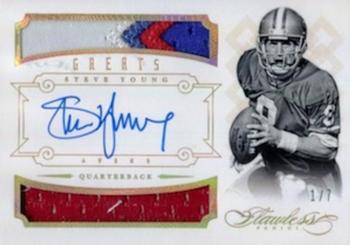 2014 Panini Flawless - Greats Dual Patch Autographs Gold #54 Steve Young Front