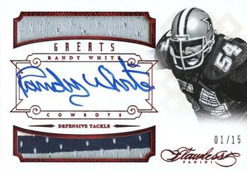 2014 Panini Flawless - Greats Dual Patch Autographs Ruby #36 Randy White Front