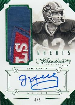 2014 Panini Flawless - Greats Patches Autographs Emerald #21 Jim Kelly Front