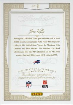 2014 Panini Flawless - Greats Patches Autographs Gold #21 Jim Kelly Back