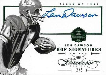 2014 Panini Flawless - Hall of Fame Autographs Emerald #8 Len Dawson Front