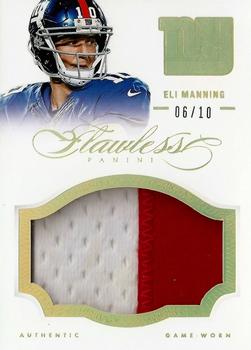 2014 Panini Flawless - Patches Gold #23 Eli Manning Front