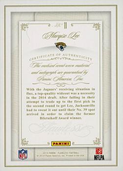 2014 Panini Flawless - Rookie Patches Autographs #11 Marqise Lee Back