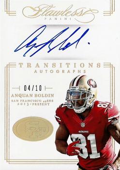 2014 Panini Flawless - Transitions Autographs Gold #1 Anquan Boldin Front