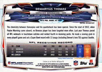 2014 Topps Chrome - Refractor #5 Demaryius Thomas Back