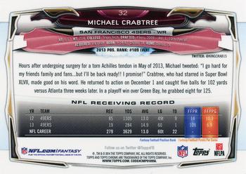 2014 Topps Chrome - Refractor #32 Michael Crabtree Back