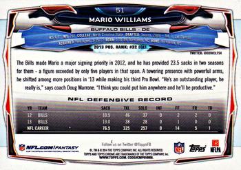 2014 Topps Chrome - Refractor #51 Mario Williams Back