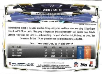 2014 Topps Chrome - Refractor #79 Torrey Smith Back
