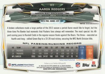 2014 Topps Chrome - Refractor #83 Aaron Rodgers Back
