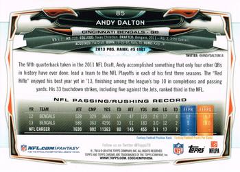 2014 Topps Chrome - Refractor #85 Andy Dalton Back
