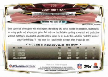 2014 Topps Chrome - Blue Wave Refractor #123 Cody Hoffman Back