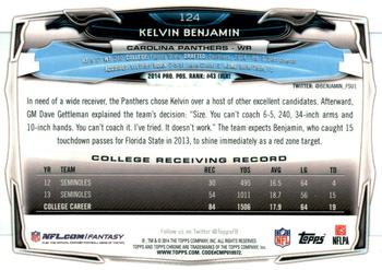 2014 Topps Chrome - Blue Wave Refractor #124 Kelvin Benjamin Back