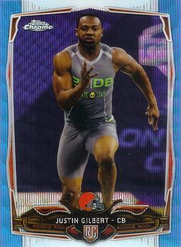 2014 Topps Chrome - Blue Wave Refractor #152 Justin Gilbert Front