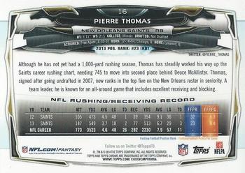 2014 Topps Chrome - Green Refractor #16 Pierre Thomas Back