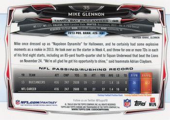 2014 Topps Chrome - Green Refractor #35 Mike Glennon Back