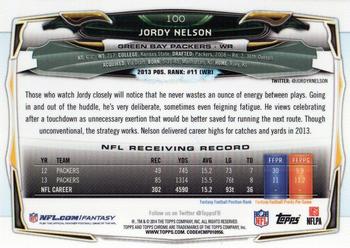 2014 Topps Chrome - Green Refractor #100 Jordy Nelson Back