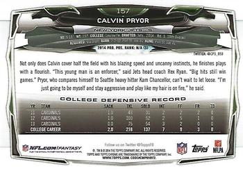 2014 Topps Chrome - Green Refractor #157 Calvin Pryor Back