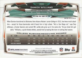 2014 Topps Chrome - Green Refractor #220 Damien Williams Back