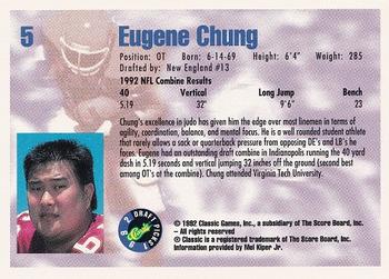 1992 Classic Draft Picks #5 Eugene Chung  Back