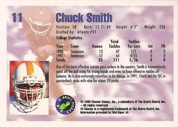 1992 Classic Draft Picks #11 Chuck Smith  Back