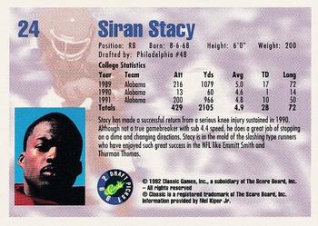 1992 Classic Draft Picks #24 Siran Stacy  Back